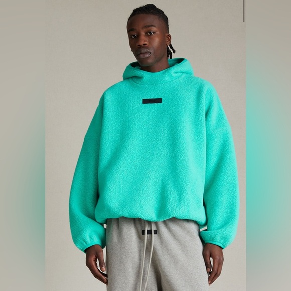 Essentials Fear of God Essentials Mint Leaf Polar Fleece Hoodie/Pullover | NEW🔥 - Picture 1 of 15